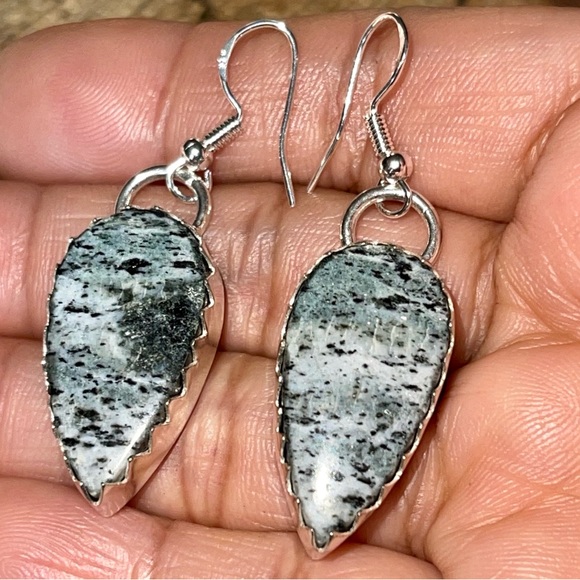 K2 Jasper in Granite Earrings 2" - Picture 7 of 9